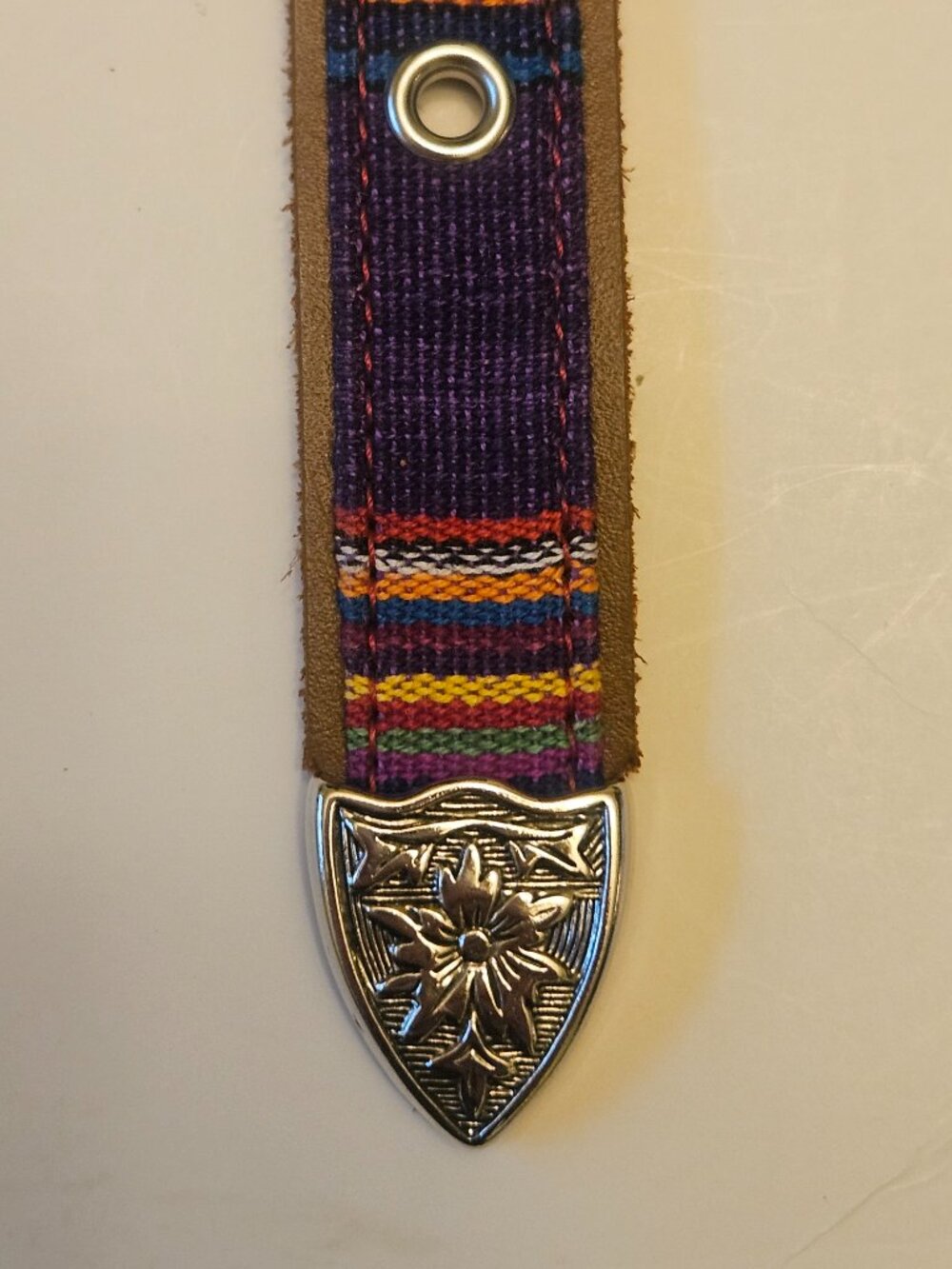 Vtg.Donna Katz Southwestern Leather & Woven Fabric Concho Belt Size M 34" - Picture 7 of 8
